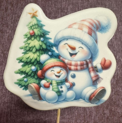 Изображение Пряник Снеговики с елкой